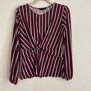 Marshalls Red Long Sleeve Wrap Blouse